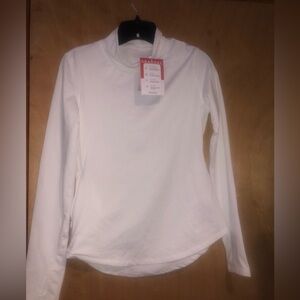 White Long Sleeve Athletic Top